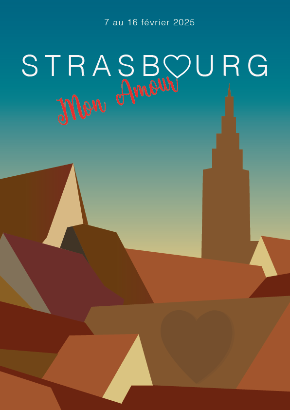 Affiche illustration strasbourg mon amour